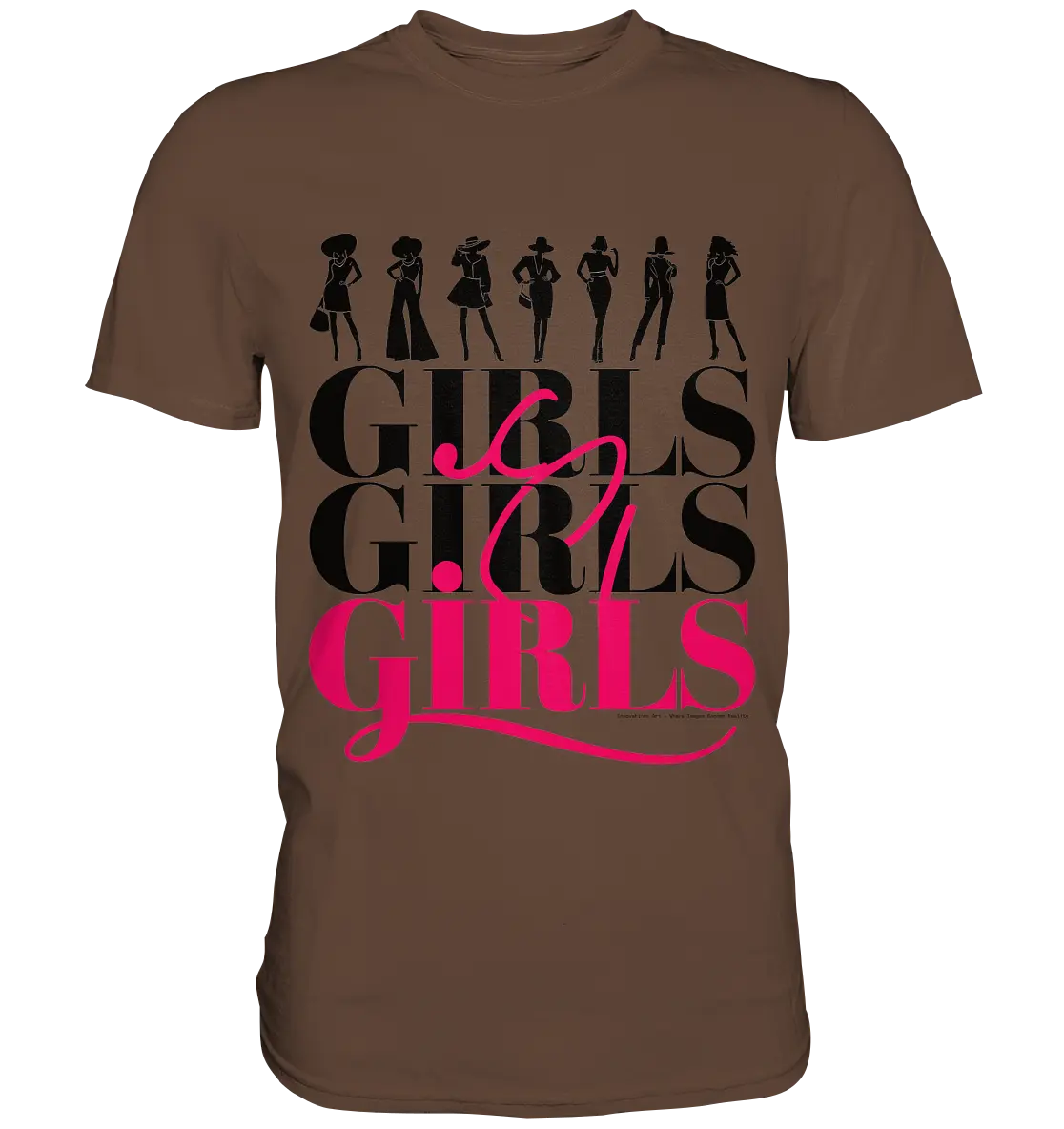 Girls - Silhouetten Design mit modernem Schriftzug - Premium Shirt Bright Lights Arts