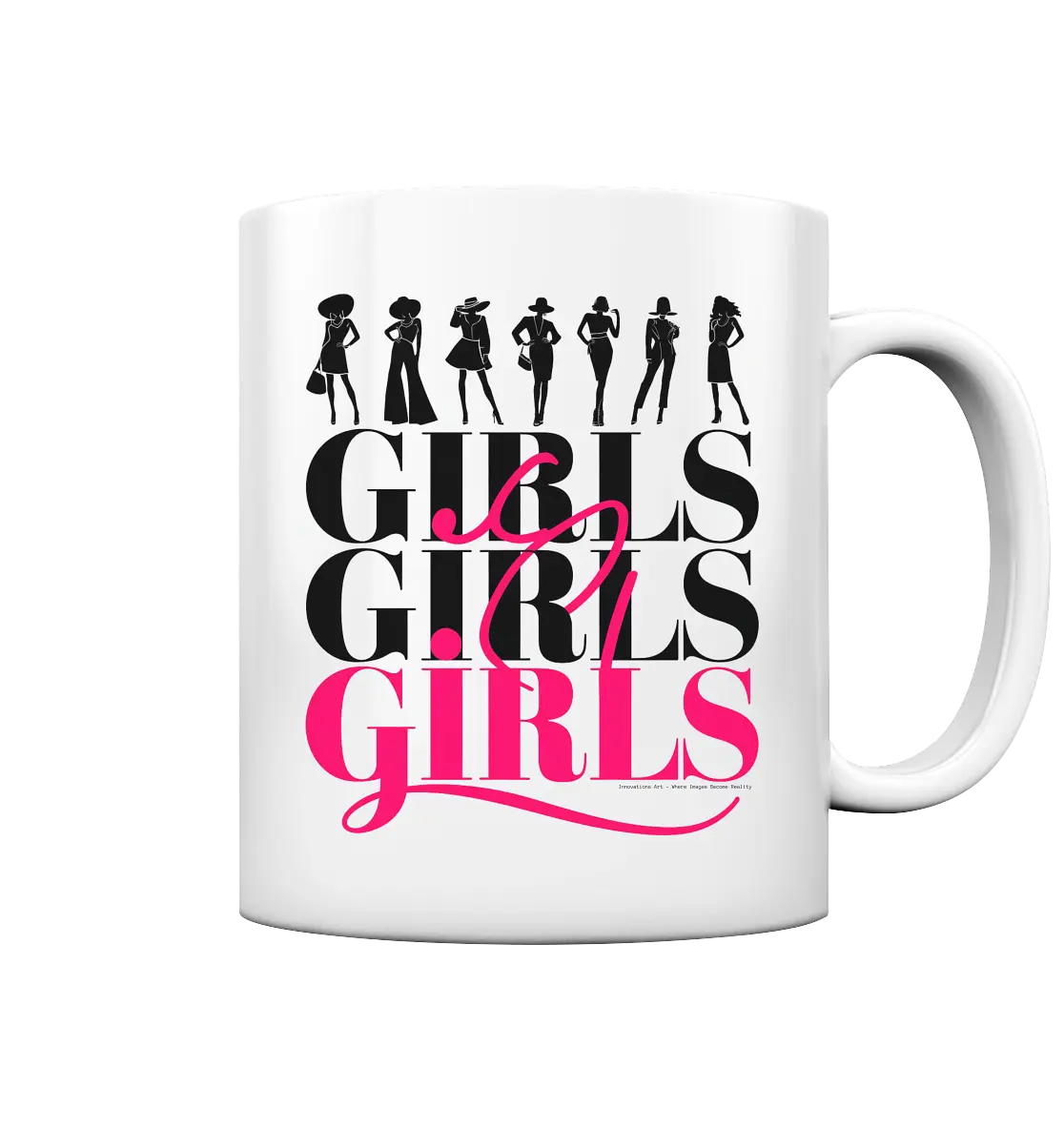 Girls - Silhouetten Design mit modernem Schriftzug - Tasse glossy Bright Lights Arts