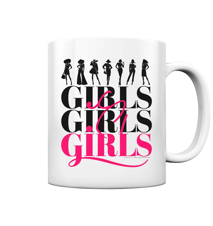 Girls - Silhouetten Design mit modernem Schriftzug - Tasse glossy Bright Lights Arts