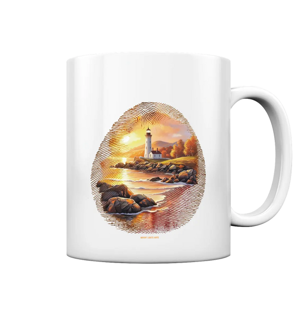 Goldene Stille - Tasse glossy Bright Lights Arts