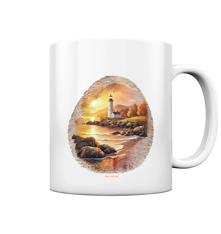 Goldene Stille - Tasse glossy Bright Lights Arts