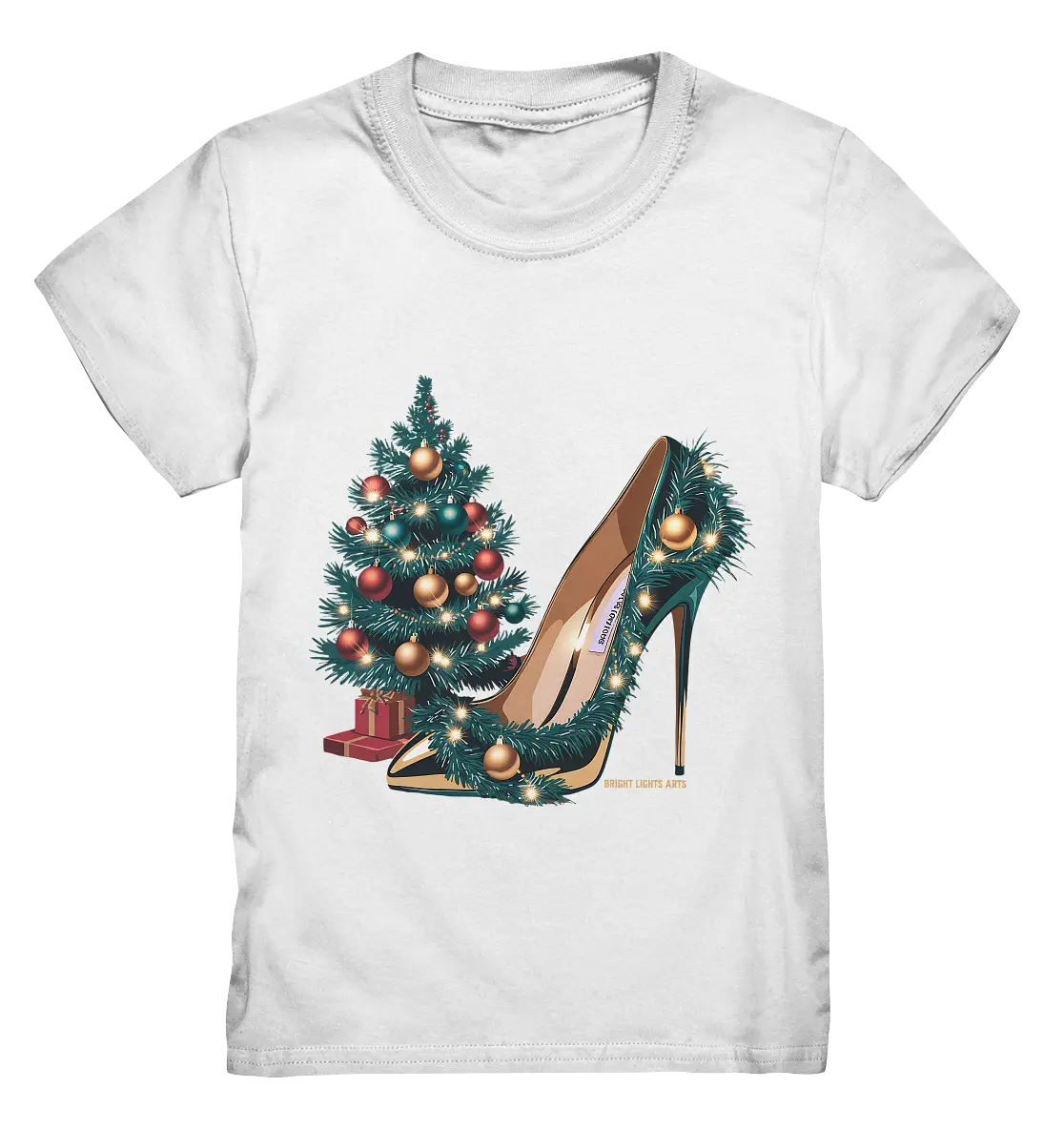 Goldener High Heel mit Weihnachtsbaum-Dekoration - Kids Premium Shirt Bright Lights Arts