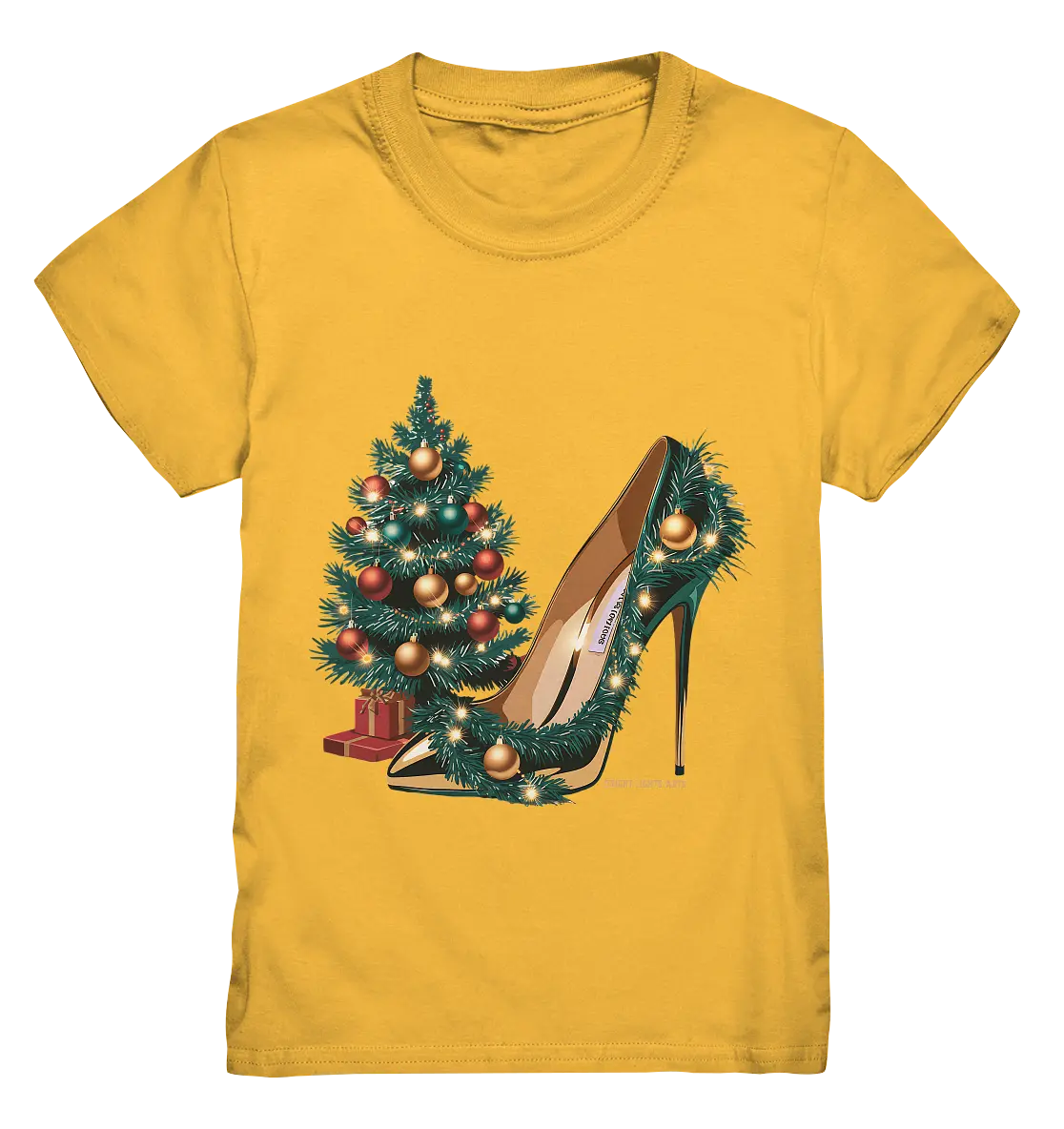 Goldener High Heel mit Weihnachtsbaum-Dekoration - Kids Premium Shirt Bright Lights Arts