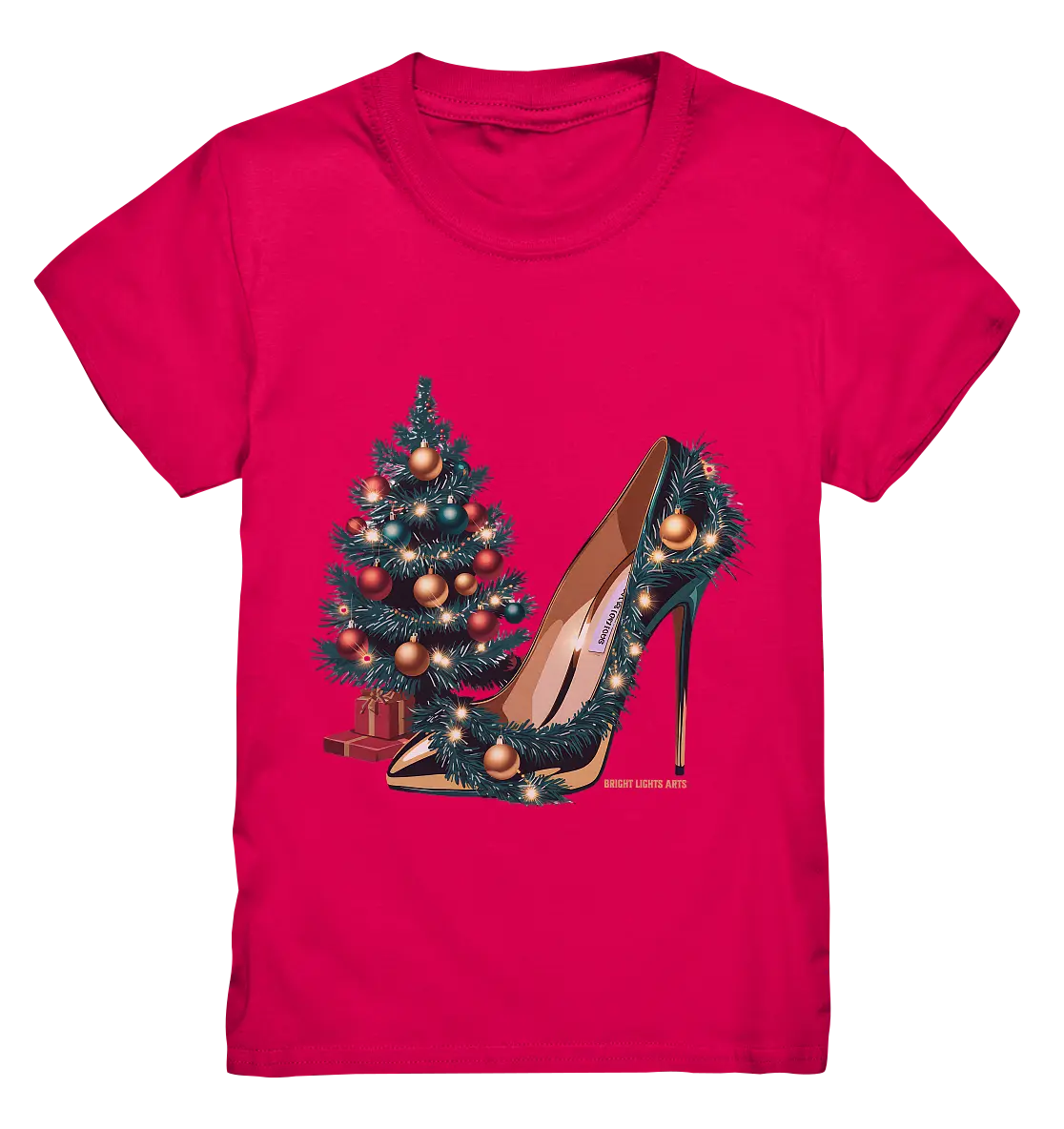 Goldener High Heel mit Weihnachtsbaum-Dekoration - Kids Premium Shirt Bright Lights Arts