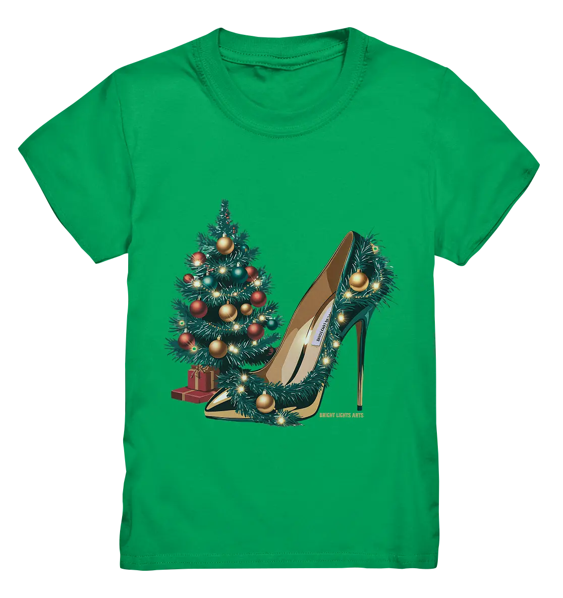 Goldener High Heel mit Weihnachtsbaum-Dekoration - Kids Premium Shirt Bright Lights Arts