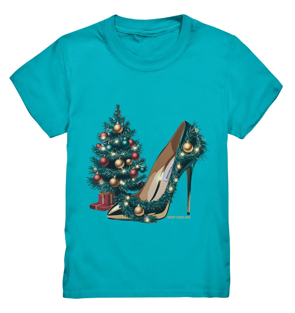 Goldener High Heel mit Weihnachtsbaum-Dekoration - Kids Premium Shirt Bright Lights Arts