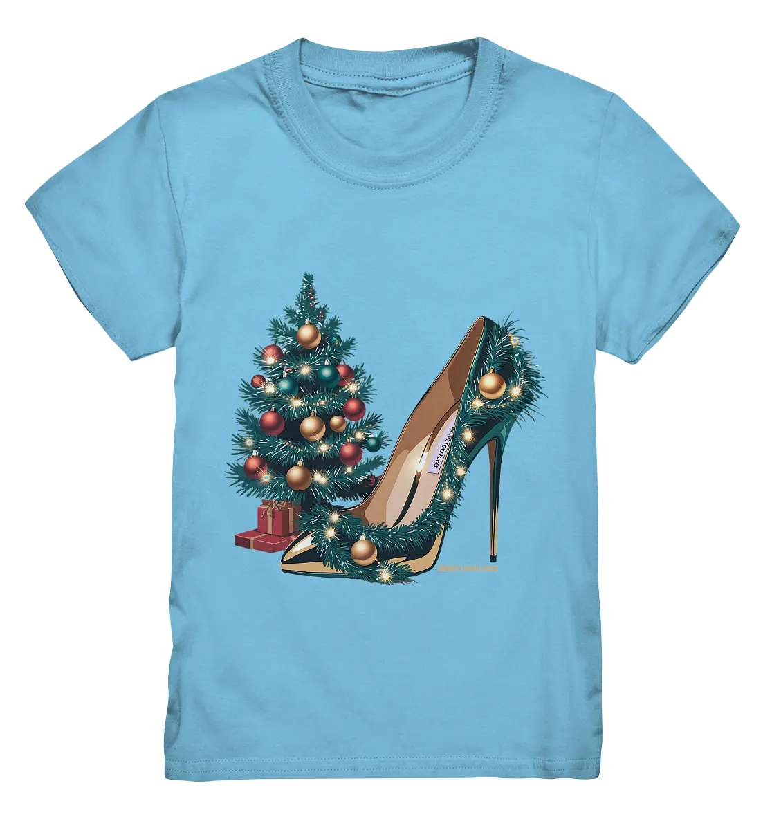 Goldener High Heel mit Weihnachtsbaum-Dekoration - Kids Premium Shirt Bright Lights Arts