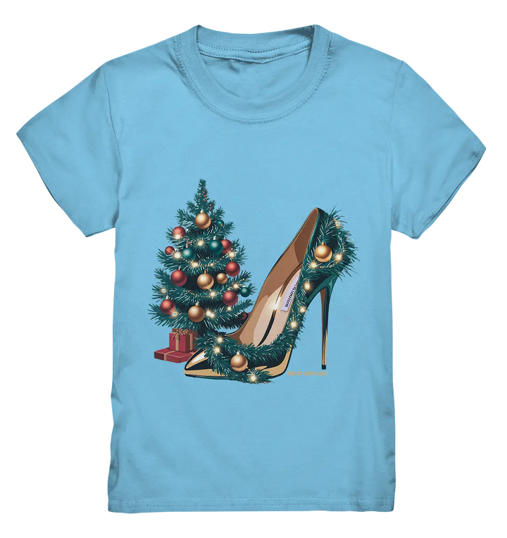 Goldener High Heel mit Weihnachtsbaum-Dekoration - Kids Premium Shirt Bright Lights Arts