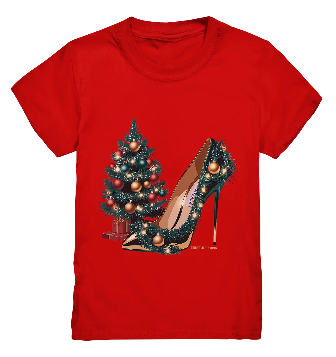 Goldener High Heel mit Weihnachtsbaum-Dekoration - Kids Premium Shirt Bright Lights Arts