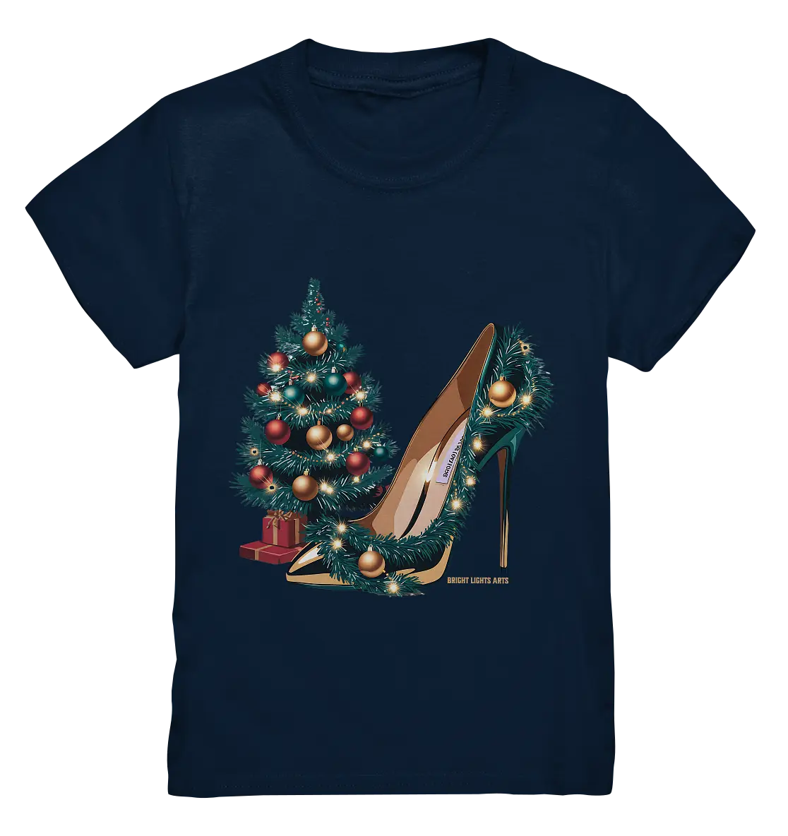 Goldener High Heel mit Weihnachtsbaum-Dekoration - Kids Premium Shirt Bright Lights Arts