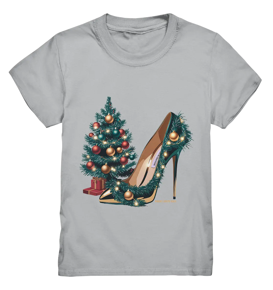 Goldener High Heel mit Weihnachtsbaum-Dekoration - Kids Premium Shirt Bright Lights Arts