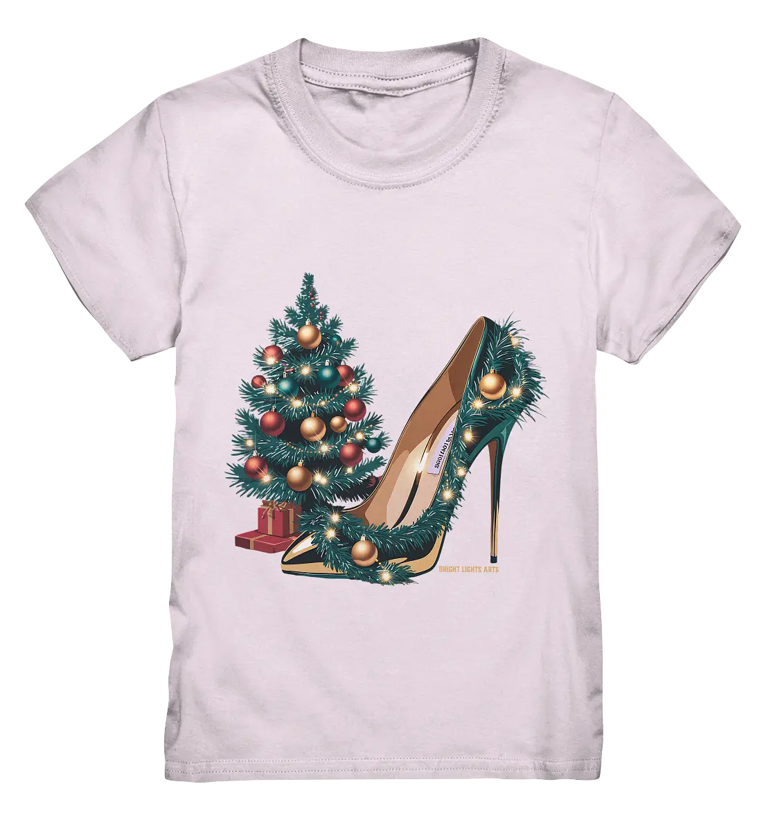 Goldener High Heel mit Weihnachtsbaum-Dekoration - Kids Premium Shirt Bright Lights Arts