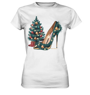 Goldener High Heel mit Weihnachtsbaum-Dekoration - Ladies Premium Shirt Bright Lights Arts