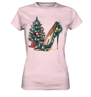 Goldener High Heel mit Weihnachtsbaum-Dekoration - Ladies Premium Shirt Bright Lights Arts
