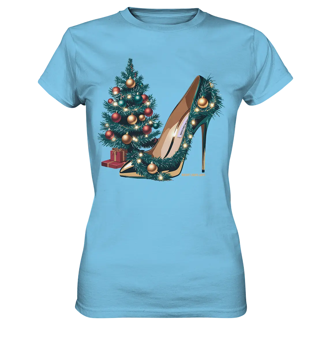 Goldener High Heel mit Weihnachtsbaum-Dekoration - Ladies Premium Shirt Bright Lights Arts
