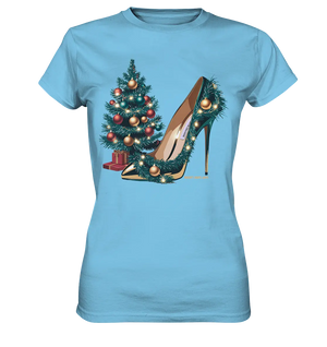 Goldener High Heel mit Weihnachtsbaum-Dekoration - Ladies Premium Shirt Bright Lights Arts