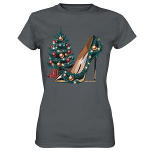 Goldener High Heel mit Weihnachtsbaum-Dekoration - Ladies Premium Shirt Bright Lights Arts