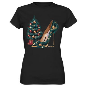 Goldener High Heel mit Weihnachtsbaum-Dekoration - Ladies Premium Shirt Bright Lights Arts