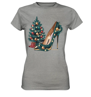 Goldener High Heel mit Weihnachtsbaum-Dekoration - Ladies Premium Shirt Bright Lights Arts