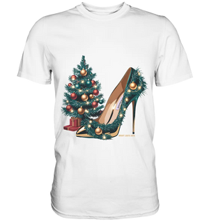 Goldener High Heel mit Weihnachtsbaum-Dekoration - Premium Shirt Bright Lights Arts