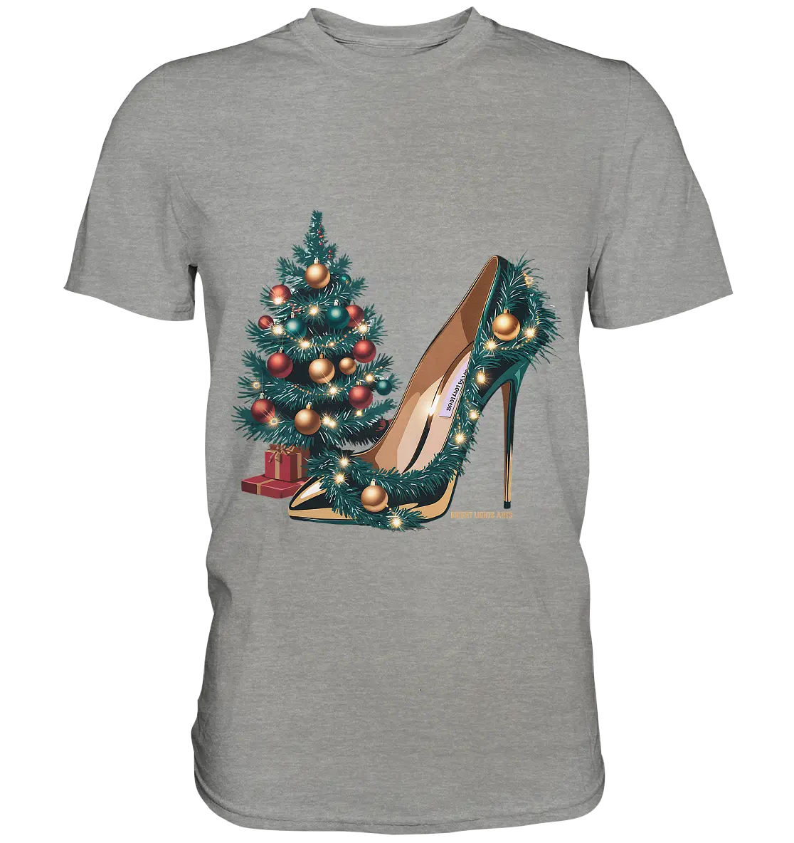 Goldener High Heel mit Weihnachtsbaum-Dekoration - Premium Shirt Bright Lights Arts