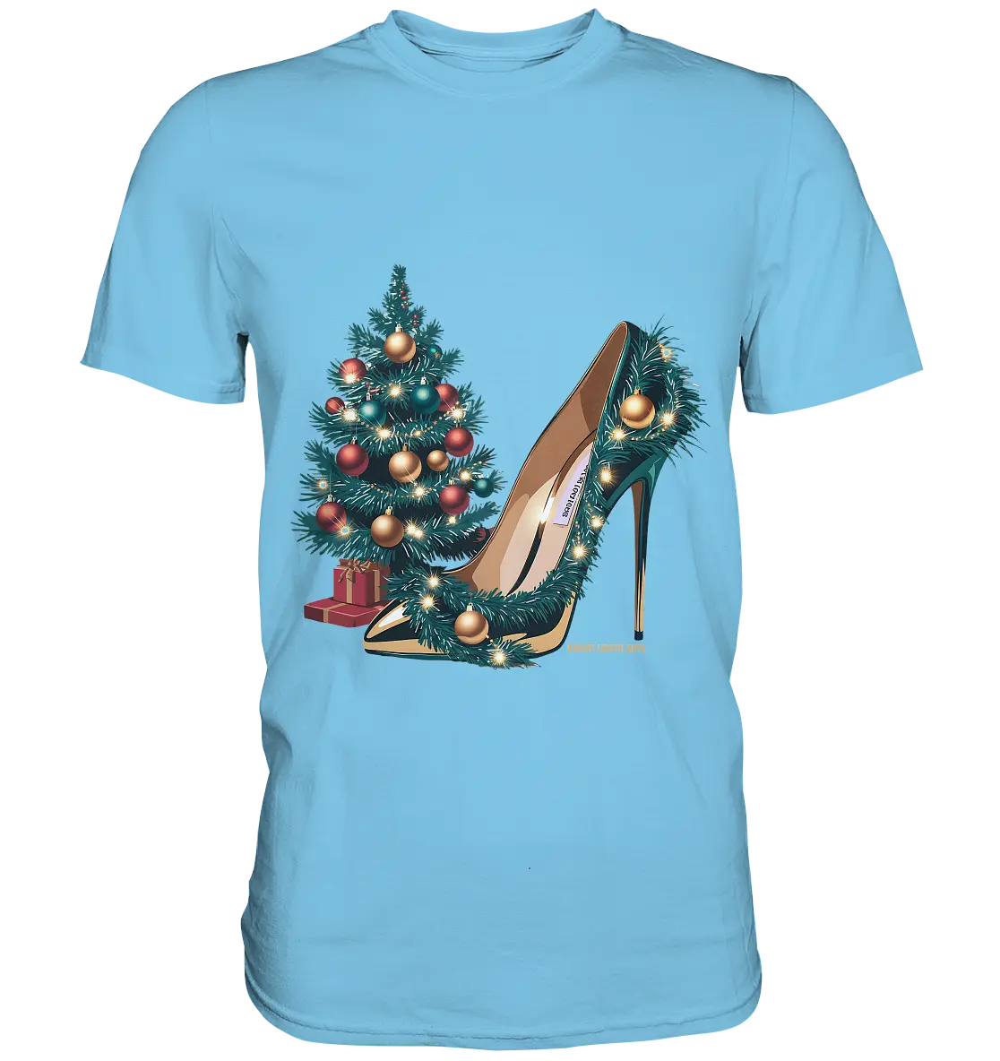 Goldener High Heel mit Weihnachtsbaum-Dekoration - Premium Shirt Bright Lights Arts