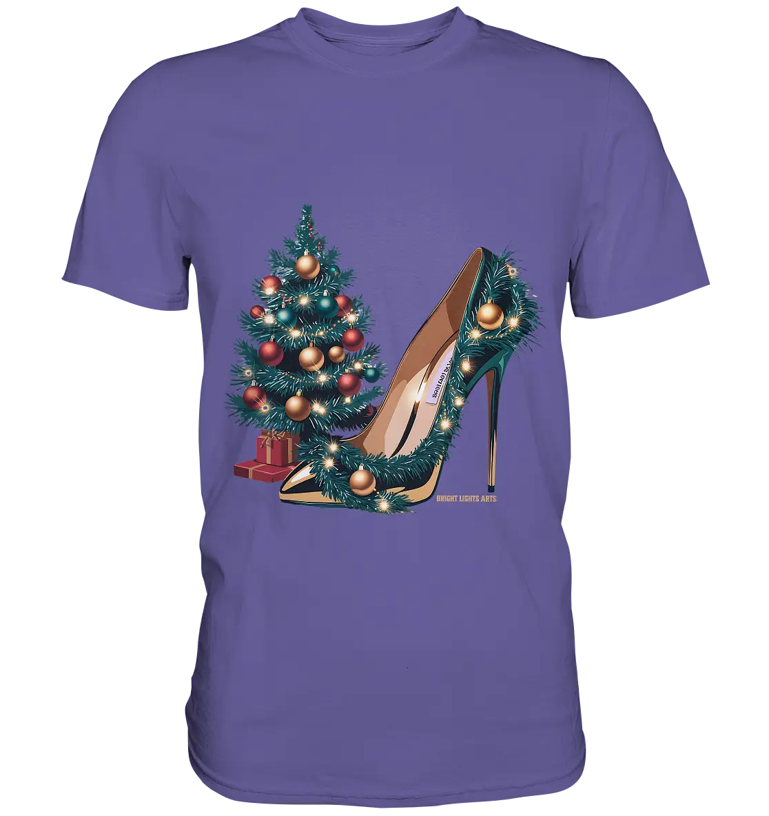 Goldener High Heel mit Weihnachtsbaum-Dekoration - Premium Shirt Bright Lights Arts