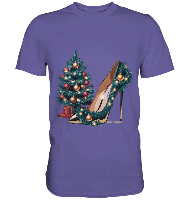 Goldener High Heel mit Weihnachtsbaum-Dekoration - Premium Shirt Bright Lights Arts