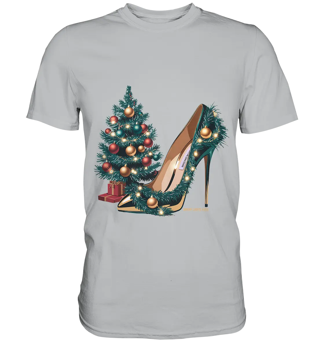 Goldener High Heel mit Weihnachtsbaum-Dekoration - Premium Shirt Bright Lights Arts