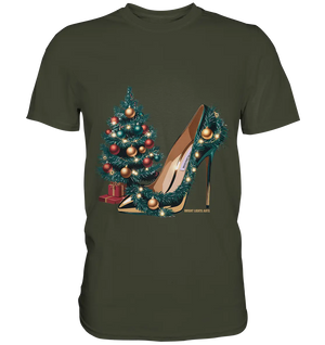 Goldener High Heel mit Weihnachtsbaum-Dekoration - Premium Shirt Bright Lights Arts