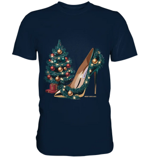 Goldener High Heel mit Weihnachtsbaum-Dekoration - Premium Shirt Bright Lights Arts
