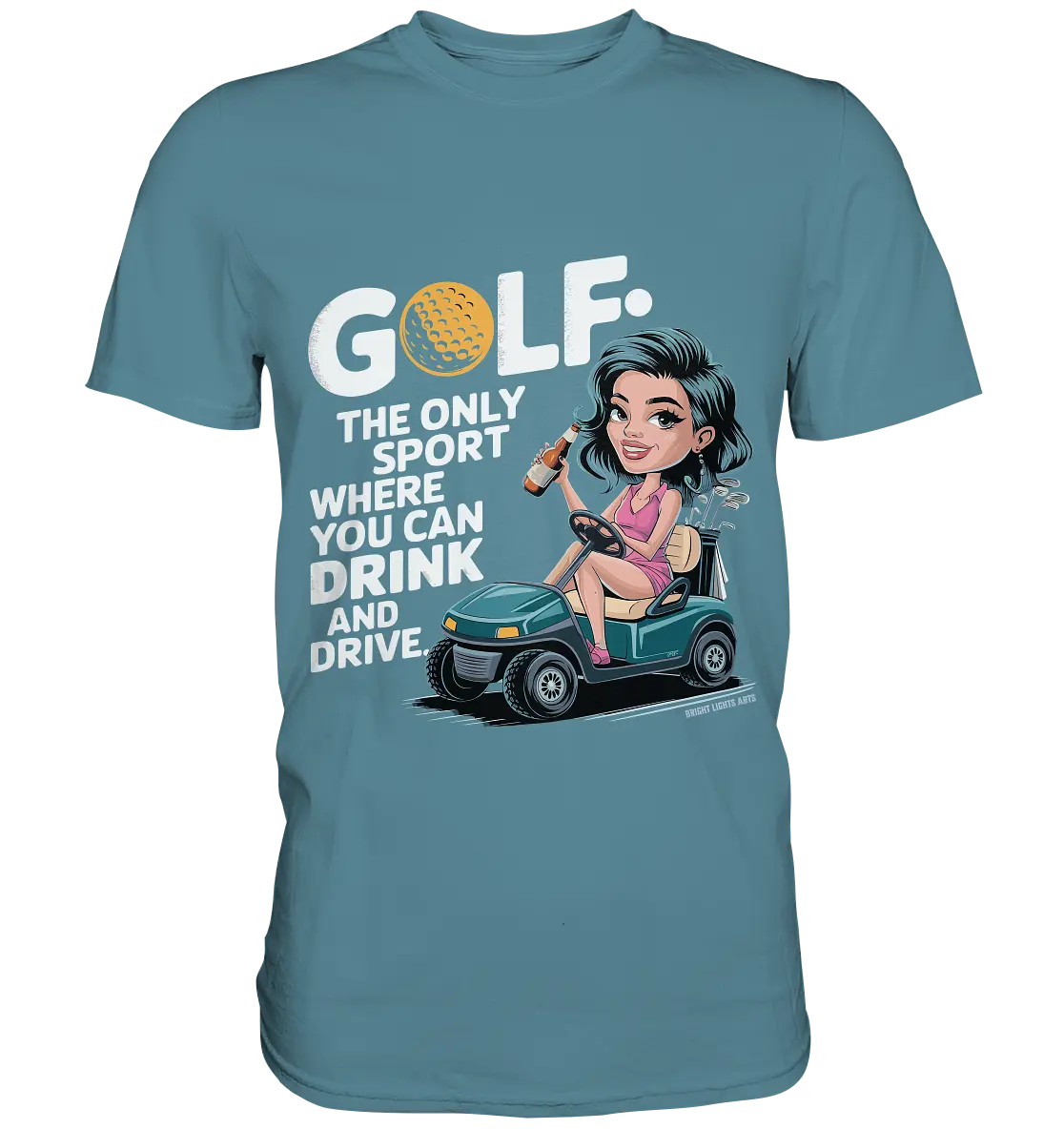 Golf & Drive – Der perfekte Cocktail-Sport - Premium Shirt Bright Lights Arts