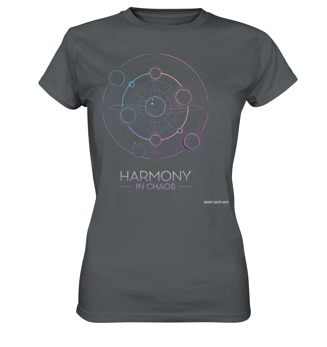 HARMONY IN CHAOS – Geometrisches und abstraktes Design mit einem Hauch von Kosmos - Ladies Premium Shirt Bright Lights Arts