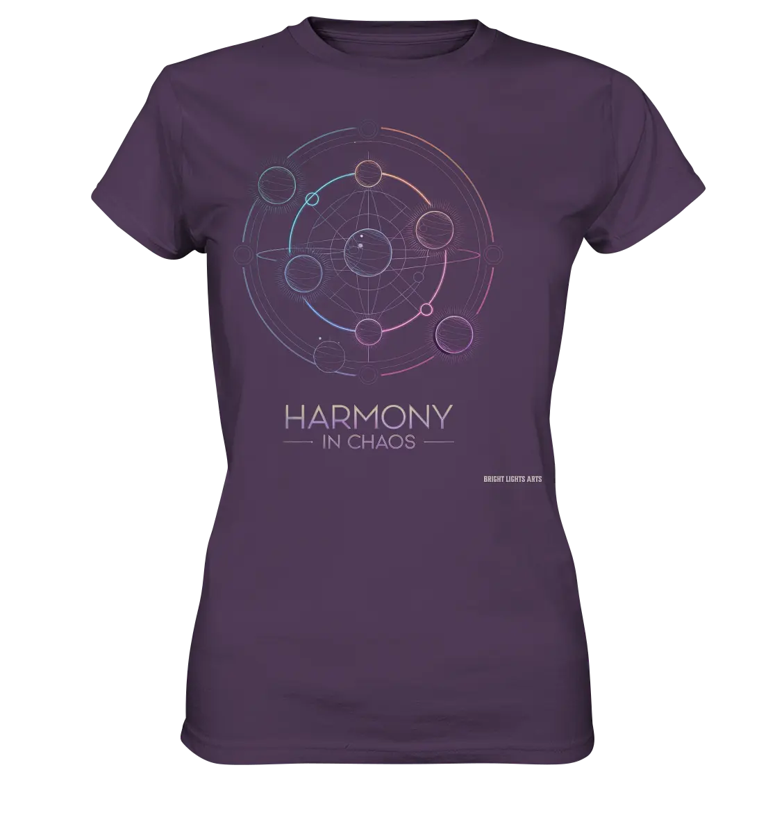 HARMONY IN CHAOS – Geometrisches und abstraktes Design mit einem Hauch von Kosmos - Ladies Premium Shirt Bright Lights Arts