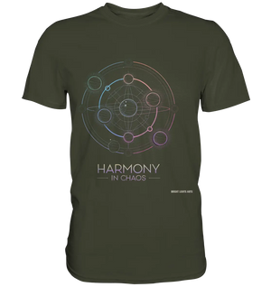 HARMONY IN CHAOS – Geometrisches und abstraktes Design mit einem Hauch von Kosmos - Premium Shirt Bright Lights Arts