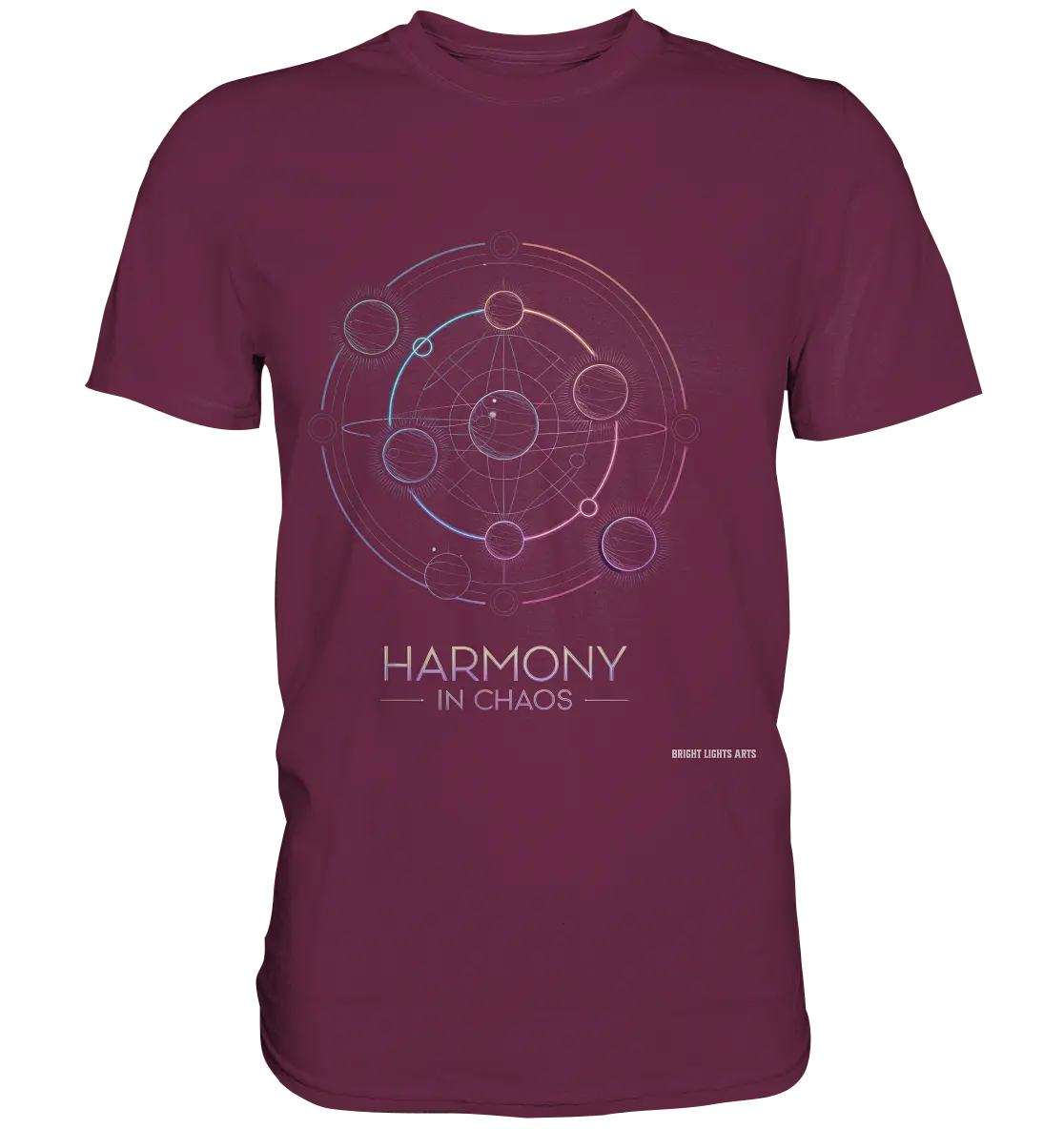 HARMONY IN CHAOS – Geometrisches und abstraktes Design mit einem Hauch von Kosmos - Premium Shirt Bright Lights Arts