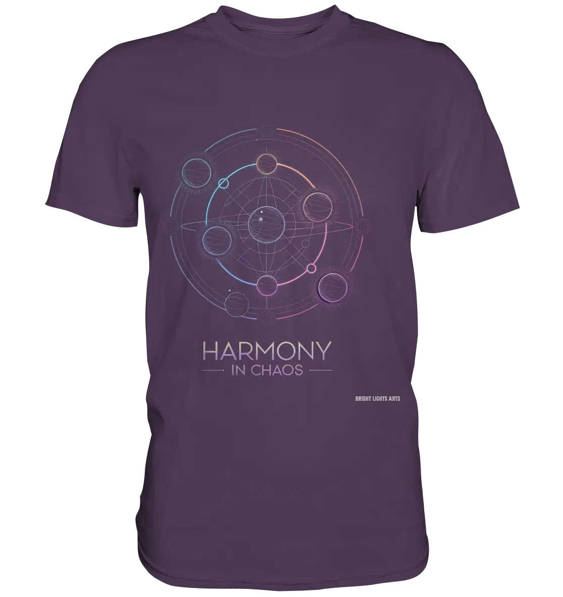 HARMONY IN CHAOS – Geometrisches und abstraktes Design mit einem Hauch von Kosmos - Premium Shirt Bright Lights Arts