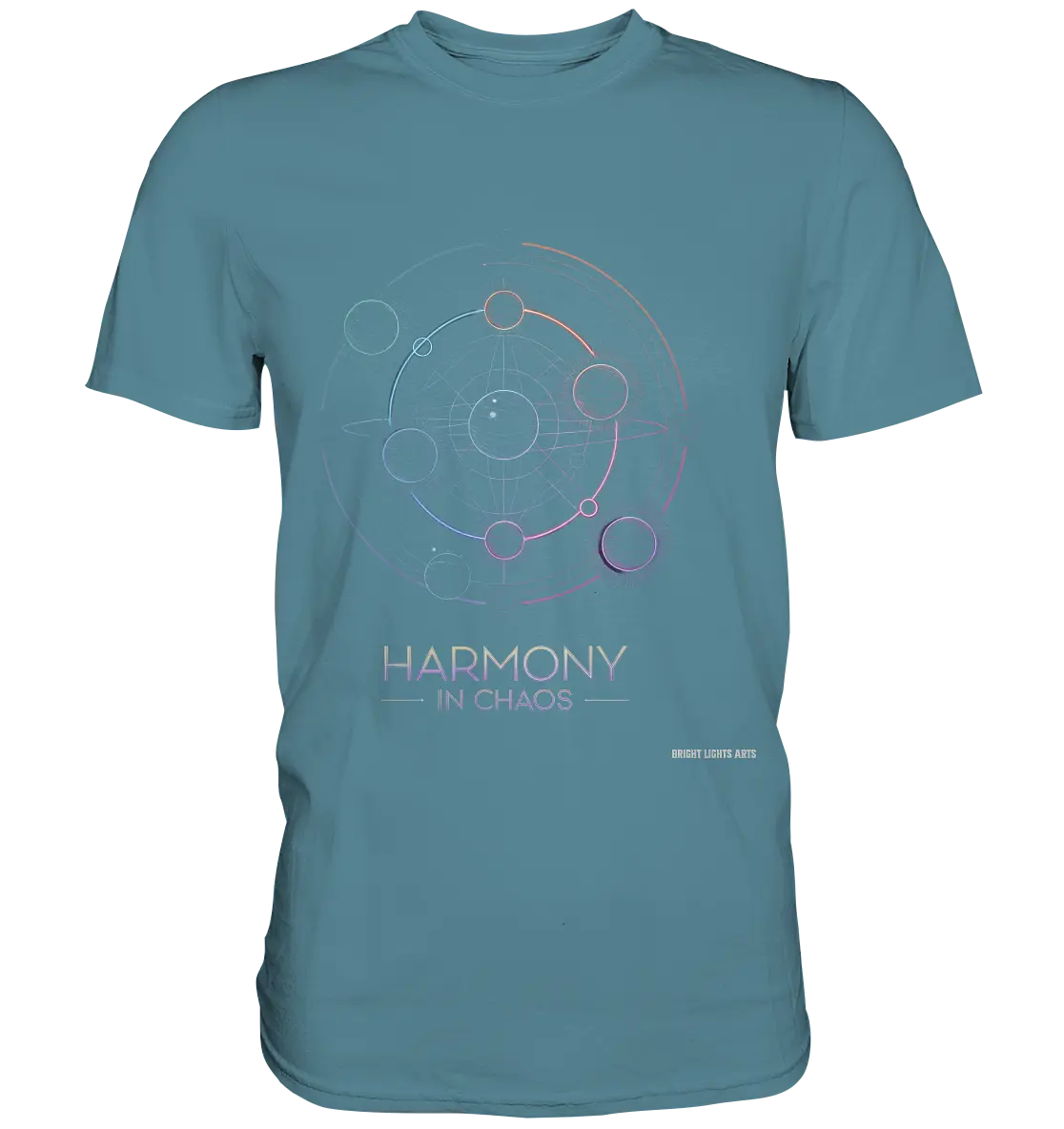 HARMONY IN CHAOS – Geometrisches und abstraktes Design mit einem Hauch von Kosmos - Premium Shirt Bright Lights Arts