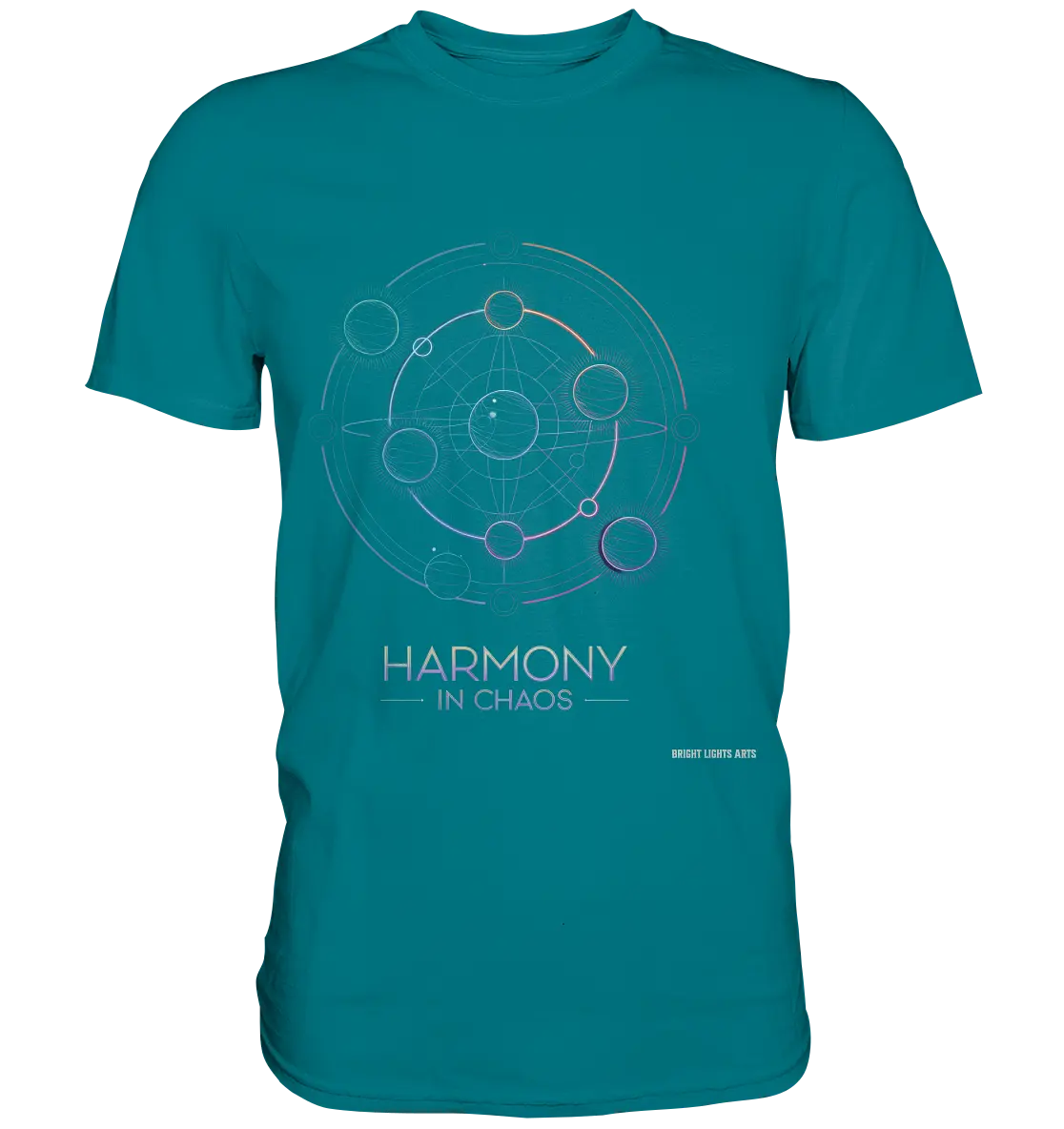 HARMONY IN CHAOS – Geometrisches und abstraktes Design mit einem Hauch von Kosmos - Premium Shirt Bright Lights Arts