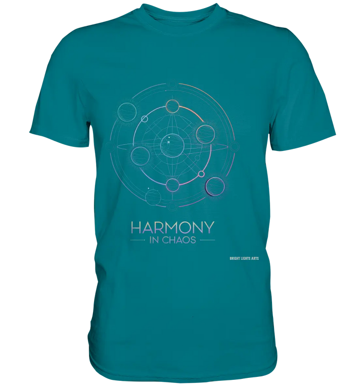 HARMONY IN CHAOS – Geometrisches und abstraktes Design mit einem Hauch von Kosmos - Premium Shirt Bright Lights Arts