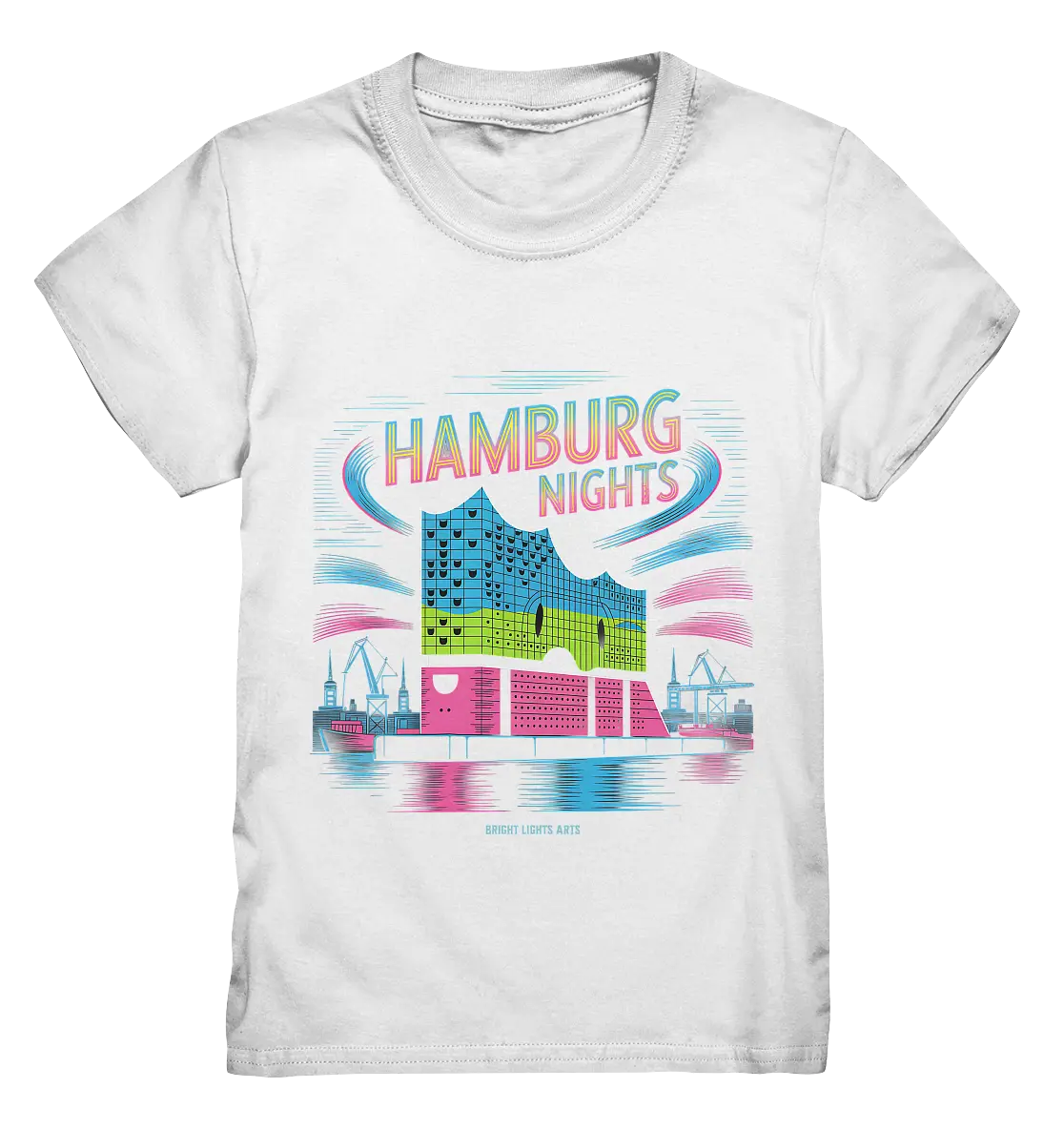 Hamburg Nights Neon City Vibes  - Kids Premium Shirt Bright Lights Arts
