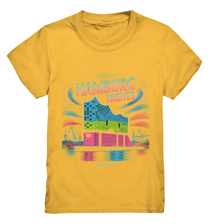 Hamburg Nights Neon City Vibes  - Kids Premium Shirt Bright Lights Arts