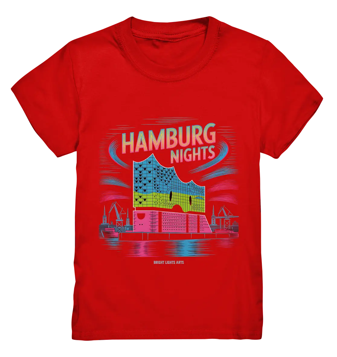 Hamburg Nights Neon City Vibes  - Kids Premium Shirt Bright Lights Arts