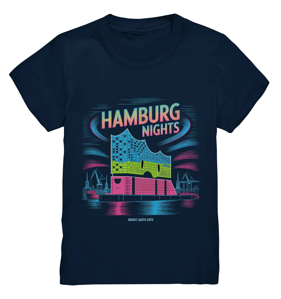 Hamburg Nights Neon City Vibes  - Kids Premium Shirt Bright Lights Arts