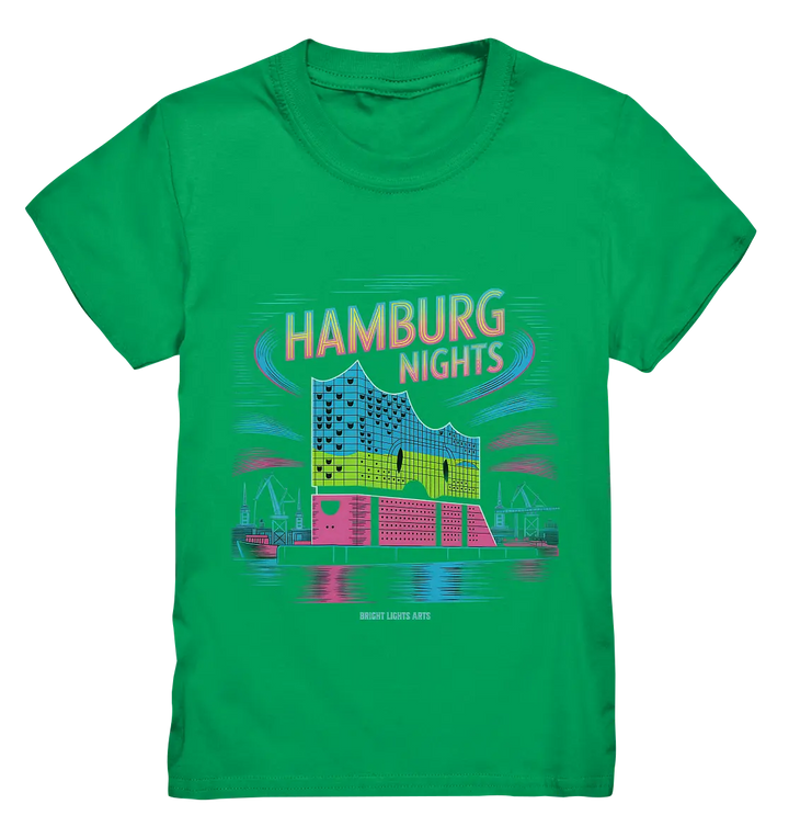 Hamburg Nights Neon City Vibes  - Kids Premium Shirt Bright Lights Arts