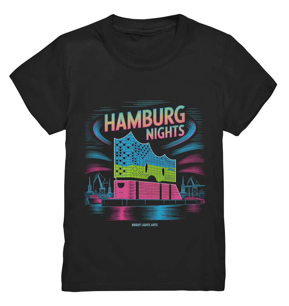 Hamburg Nights Neon City Vibes  - Kids Premium Shirt Bright Lights Arts