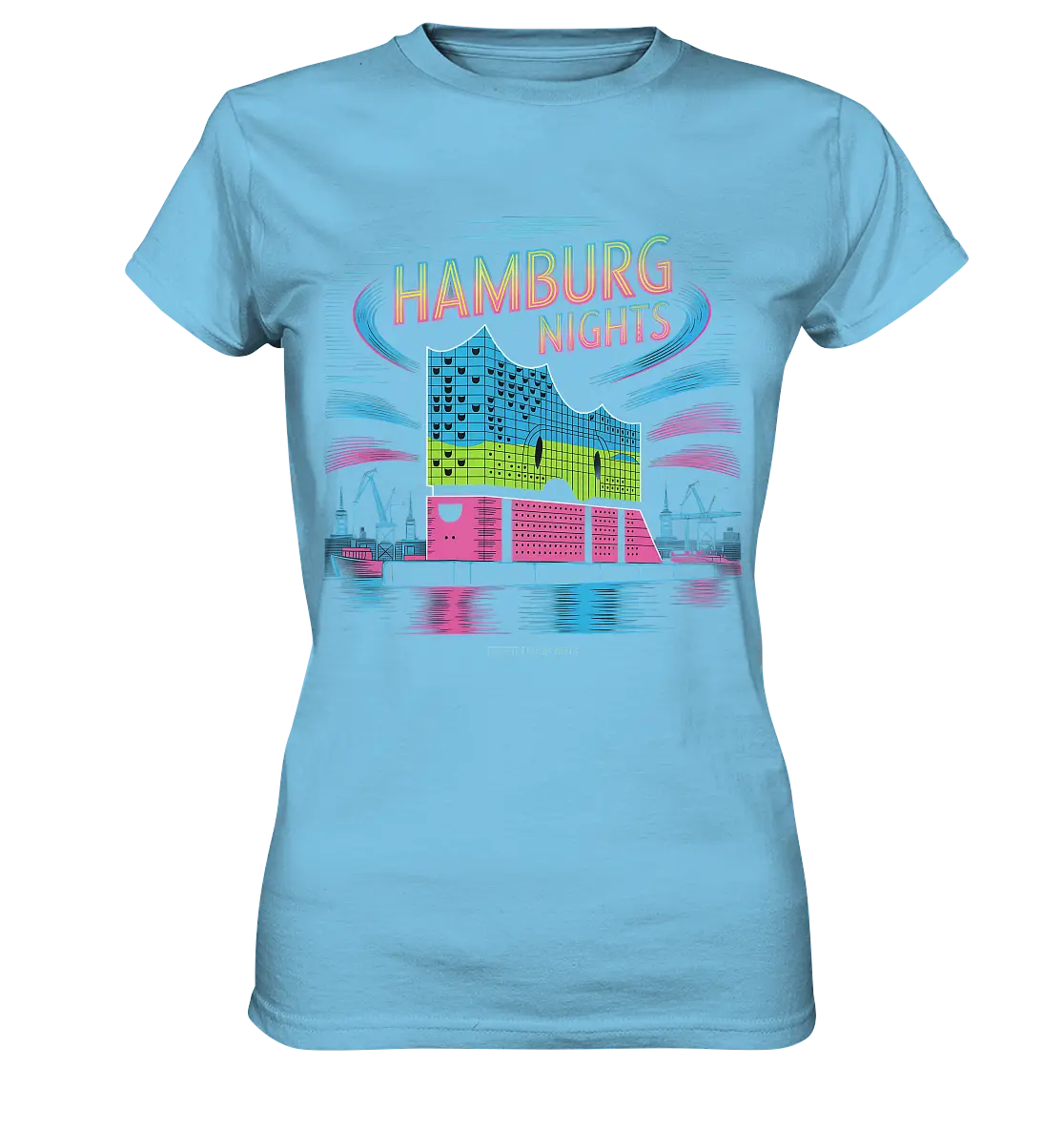 Hamburg Nights Neon City Vibes  - Ladies Premium Shirt Bright Lights Arts