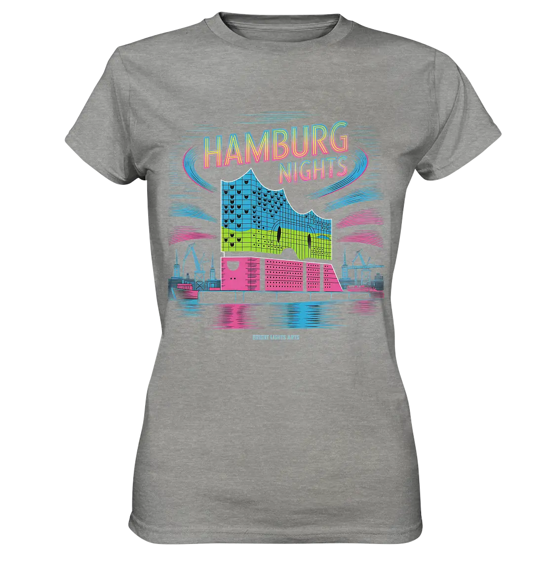 Hamburg Nights Neon City Vibes  - Ladies Premium Shirt Bright Lights Arts