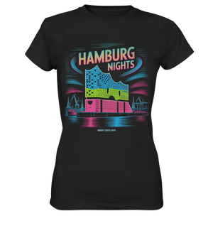 Hamburg Nights Neon City Vibes  - Ladies Premium Shirt Bright Lights Arts