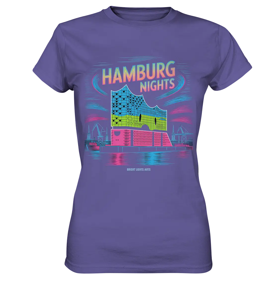 Hamburg Nights Neon City Vibes  - Ladies Premium Shirt Bright Lights Arts